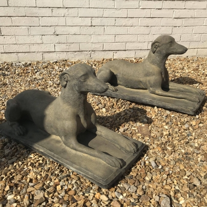 A Pair Of West Country Stone Laying Greyhounds - Now Sold