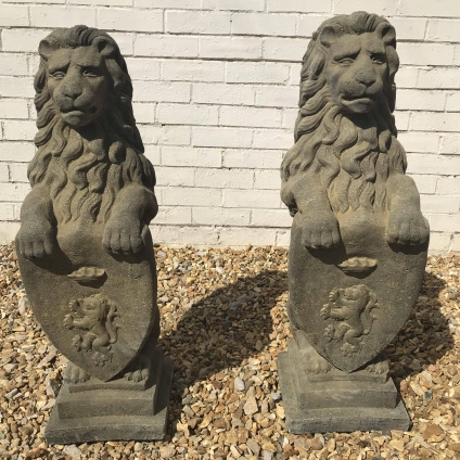 A Pair Of West Country Stone Westcott Lions - Now Sold