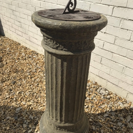West Country Stone Fluted Sundial Column  - Now Sold