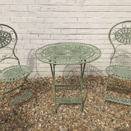 A Sage Green Garden Folding  Table & Chair Set - Now Sold