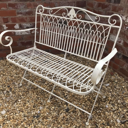 Pretty Garden Bench In Cream - Sold Now