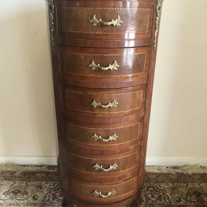 Stunning Louis V Style Cylindrical Six Drawer Chest - Now Sold