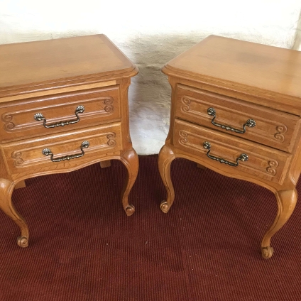 Fantastic Pair Of French Golden Oak Bedside Cabinets/drawers - Now Sold