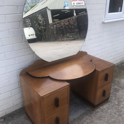 Stunning Art Deco Oak And Walnut Dressing Table - Now Sold