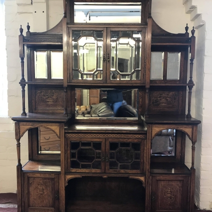 Stunning Quality Antique Rosewood Inlaid Mirrored Side Cabinet/chiffonier - Now Sold