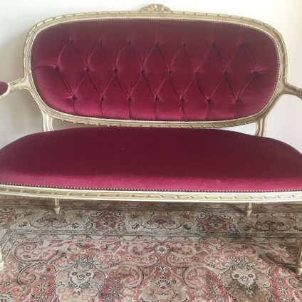 Elegant French Cream And Gilt Cameo Back Settee/couch/seat - Now Sold