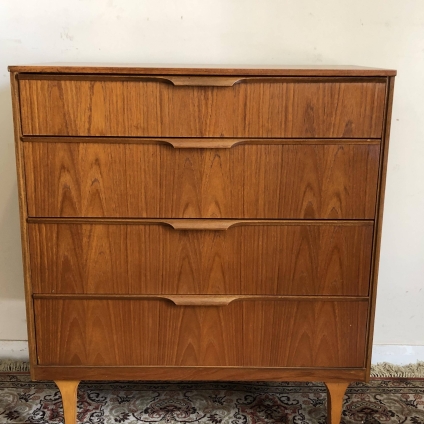 Stylish Mid Century Teak Chest Of Four Drawers - Now Sold