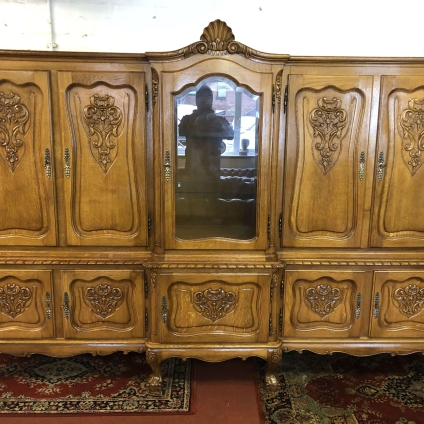 Stunning Large French Carved Oak Cabinet On Ball And Claw Feet - Now Sold