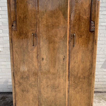 Outstanding Quality Art Deco Burr Walnut Triple Wardrobe - Now Sold