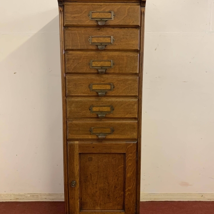 Rare Antique “advance Filing System” Slim Oak Filing Cabinet - Now Sold