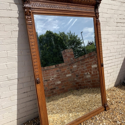 Outstanding Quality Large French Carved Oak Mirror - Now Sold