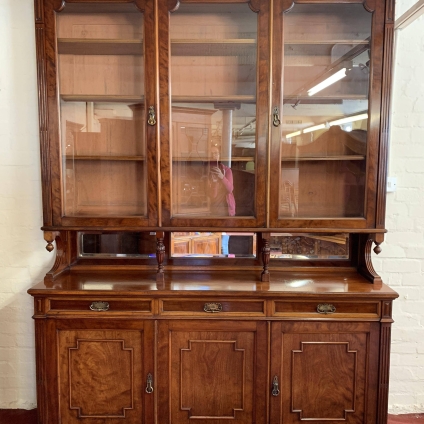 Outstanding Quality Mahogany Victorian Three Door Glazed Library Bookcase - Now Sold