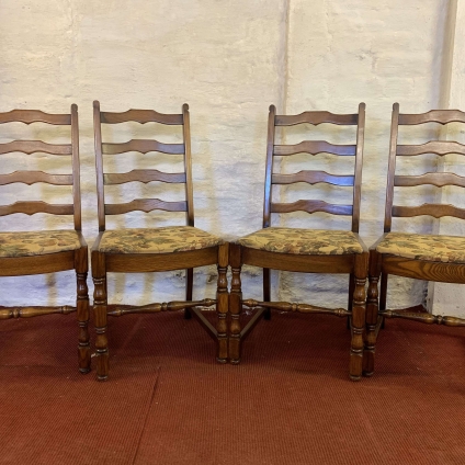 Set Of Four Quality Oak Ladderback Chairs - Now Sold