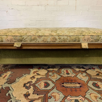 Fantastic Walnut Carved Upholstered Ottoman/blanket Chest/foot Stool - Now Sold