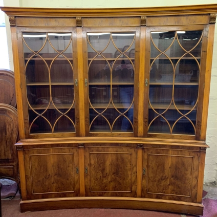 Georgian Style Yew Wood Concave Bookcase By Bevan Funnell - Now Sold