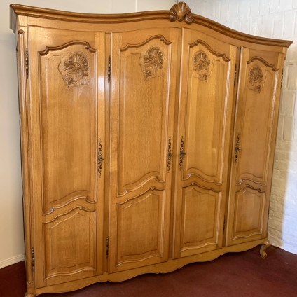 Fantastic French Carved Oak Four Door Armoire/ Wardrobe - Now Sold