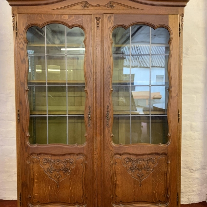 Outstanding Quality French Antique Carved Oak Bookcase - Now Sold