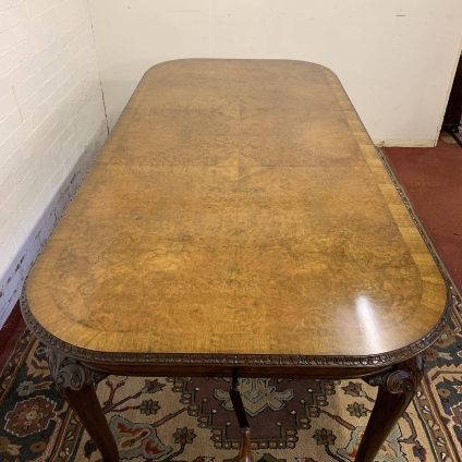 Stunning Antique Burr Walnut Extending Table With Extra Circa 1920 - Now Sold