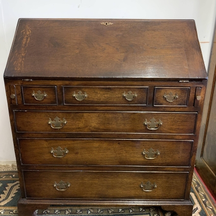 Outstanding Quality Oak Bureau/desk With Fitted Interior - Now Sold