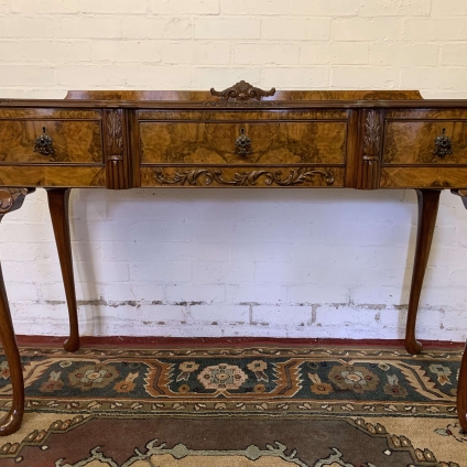 Stunning Shaped And Carved Burr Walnut Side Table/server - Now Sold