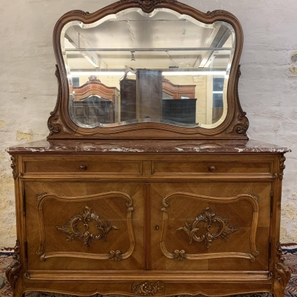 Stunning Antique French Carved Walnut Commode With Mirror Back Circa 1860 - Now Sold