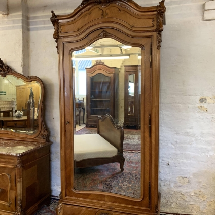 Stunning French Antique Carved Walnut Mirrored Door Armoire Circa 1860 - Now Sold