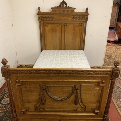 Supreme Quality Antique French Carved Oak Bed Circa 1900 - Now Sold