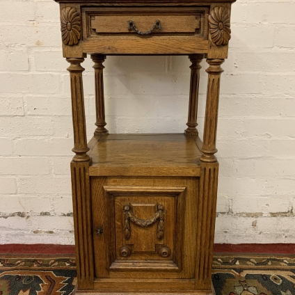 Supreme Antique French Carved Oak Marble Top Bedside Cabinet/cupboard Circa 1900 - Now Sold