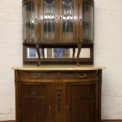 Stylish French Oak Art Deco Marble Top Vitrine/cabinet/cupboard - Now Sold