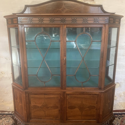 Stunning Antique Inlaid Rosewood Glazed Cabinet Circa 1900 - Now Sold