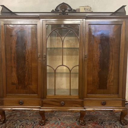 Outstanding Quality Antique Mahogany Breakfront Cabinet/ Bookcase On Ball & Claw - Now Sold