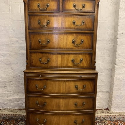 Outstanding Quality Serpentine Shaped Mahogany Bevan Funnell Chest On Chest - Now Sold