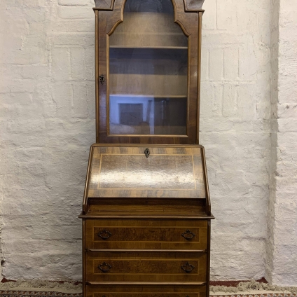 Sweet Sized Walnut Arched Top Bureau/cabinet/bookcase - Now Sold