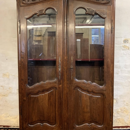 Fantastic French Antique Carved Oak Two Door Bookcase/linen Cabinet Circa 1900 - Now Sold
