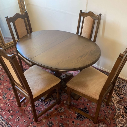 Superb Quality Old Charm Oak Extending Table & Four Chairs - Now Sold