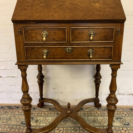Stunning Quality Inlaid Burr Walnut Sweet Sized Fitted Bureau/desk - Now Sold