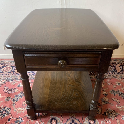 Quality Elm Ercol Side Table With Drawer - Now Sold