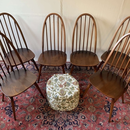 Vintage Set Of Six Ercol Elm & Beech Wood Quaker Chairs - Now Sold