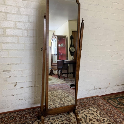 Mahogany Shaped Adjustable Cheval Dressing Mirror Circa 1930 - Now Sold