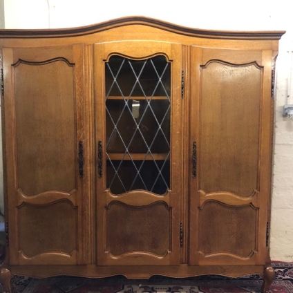 Fantastic French Oak Three Door Cabinet/cupboard/bookcase - Now Sold