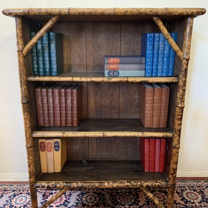 Stylish Antique Bamboo Open Bookcase - Now Sold