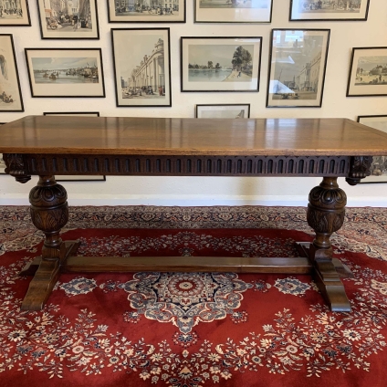 Outstanding Quality Carved Oak Refectory / Dining Table By Bevan Funnell - Now Sold