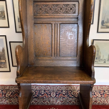 Outstanding Quality Carved Oak Settle/bench/seat - Now Sold