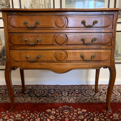 Super French Shaped Mahogany Chest Of Three Drawers - Now Sold