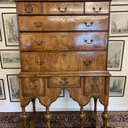 Stunning 18th Century William & Mary Walnut Chest On Stand - Now Sold