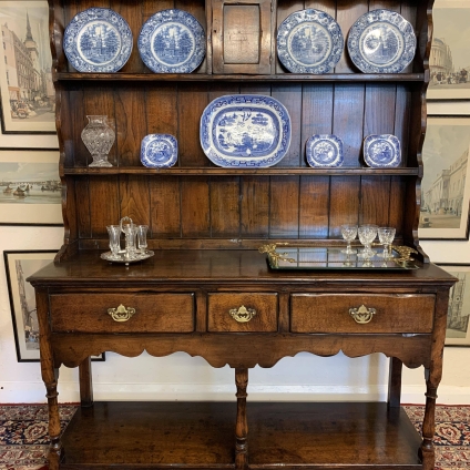 Outstanding Quality Oak Titchmarsh And Goodwin Potboard Dresser With Rack - Now Sold