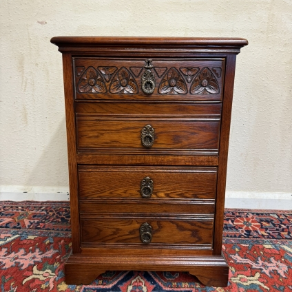 Fablous Quality Carved Old Charm Leather Top Filing Drawers