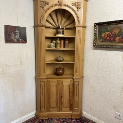 Fantastic Pine Open Corner Cupboard