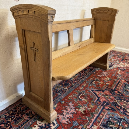 Fantastic Quality Antique Oak Church Pew Circa 1920