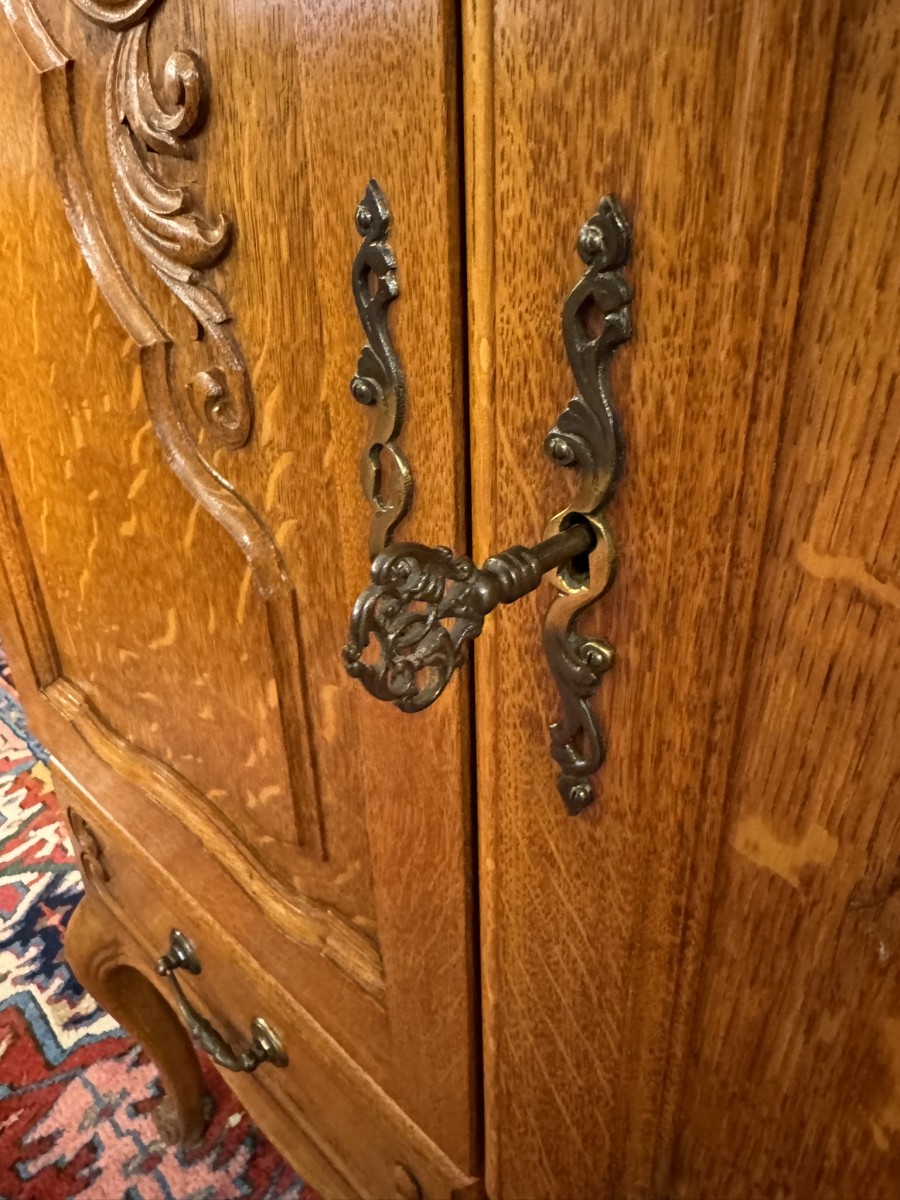 Fantastic Quality French Carved Oak Two-door Cupboard/cabinet - Image 8